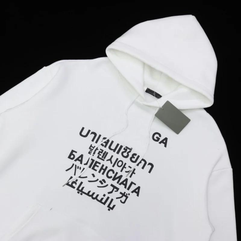 

Loose Pullover Sweater Couple Hooded Style Seven Languages Color Letter LOGO Round Neck Loose Wild Cotton Sweater Fashion Tops