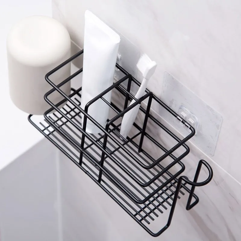 Кованая железная стойка для зубной щетки настенная хранения пасты держатель