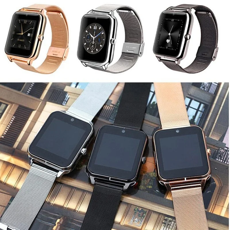 

Watch Men Smart Watch Fashion Bluetooth Steel Band Wrist Smartwatch SIM/TF Card Wristwatch For Android Phone ios saat relojes