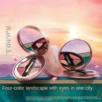 four color pearl eye shadow plate shimmering powder shimmer waterproof matte bean paste earth lazy portable
