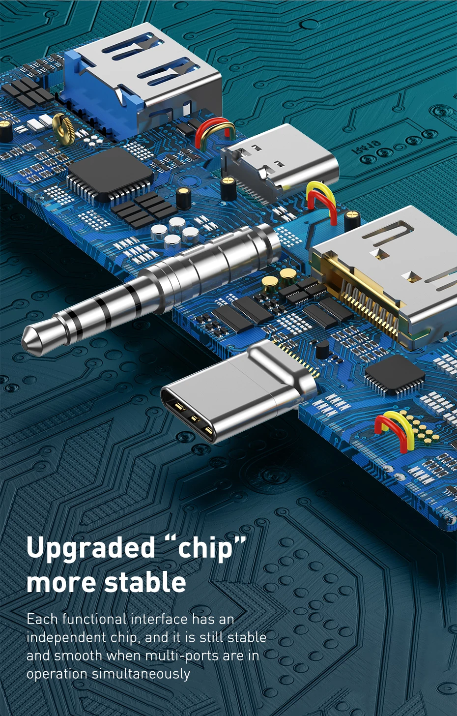 Baseus usb-концентратор с несколькими портами Тип-C+ аудио RJ45+ USB3.0+ Тип-C(передача информации)+ аудио Мощность адаптер для ноутбука MacBook Air док-станция для 3 Порты и разъёмы USB-C USB HUB