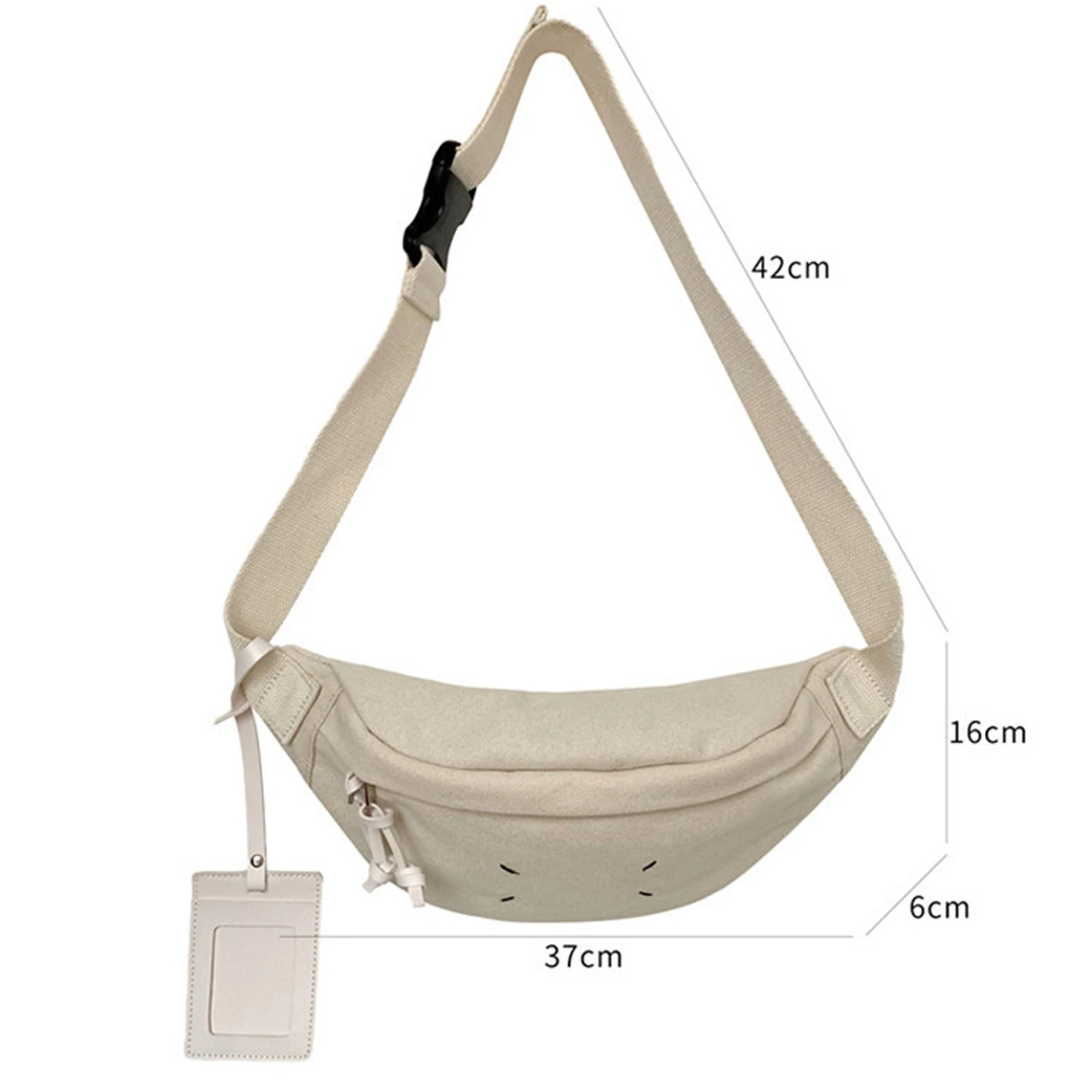 

Student Cross-Body Bags Women Pack Adjustable Shoulder Strap Zipper Hanging Wallet Slant Waist Bag With Mini Card Bag