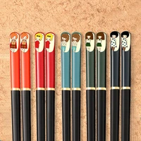 japanese cartoon character chopsticks set antibacterial non slip anime chopsticks household cute chopsticks kitchen tools