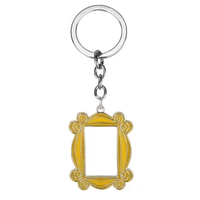 tv show friends gold photo frame logo keychain car pendants keyring high quality enamel for best friend key chain accessories