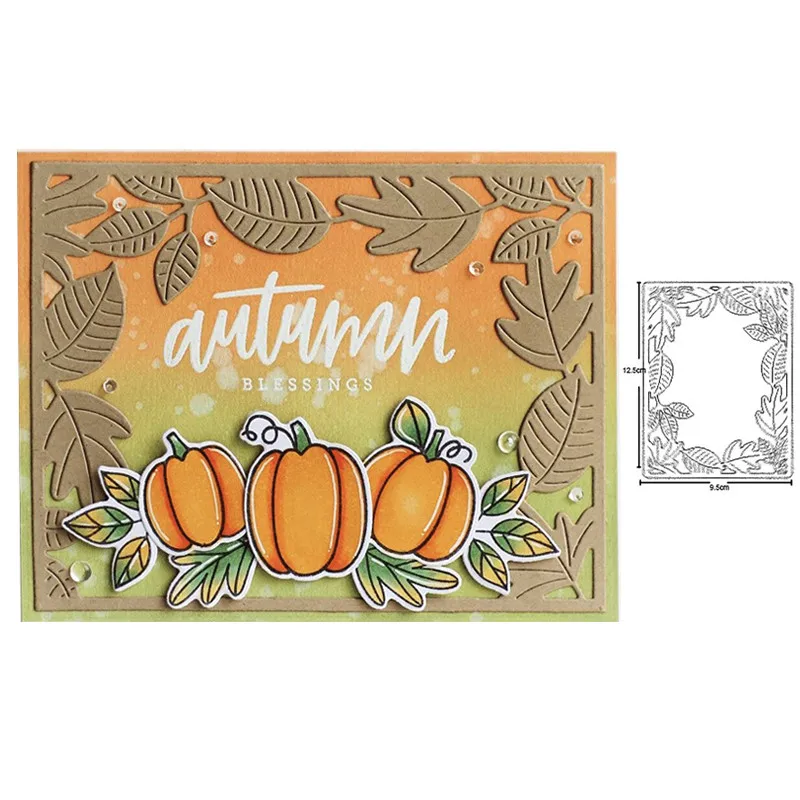 

Leaf Background Frame Metal Cutting Dies Embossing Die Cuts Scrapbooking dies Paper Craft Knife Mould Blade Punch Stencils dies