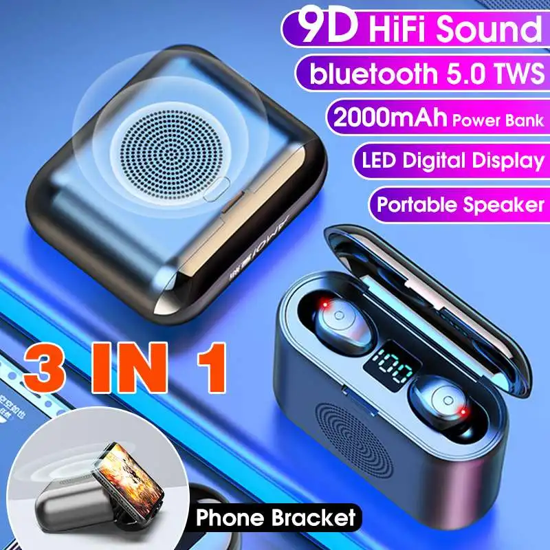Беспроводные наушники F9 i12 TWS Bluetooth 3500 мАч сенсорные с микрофоном спортивные