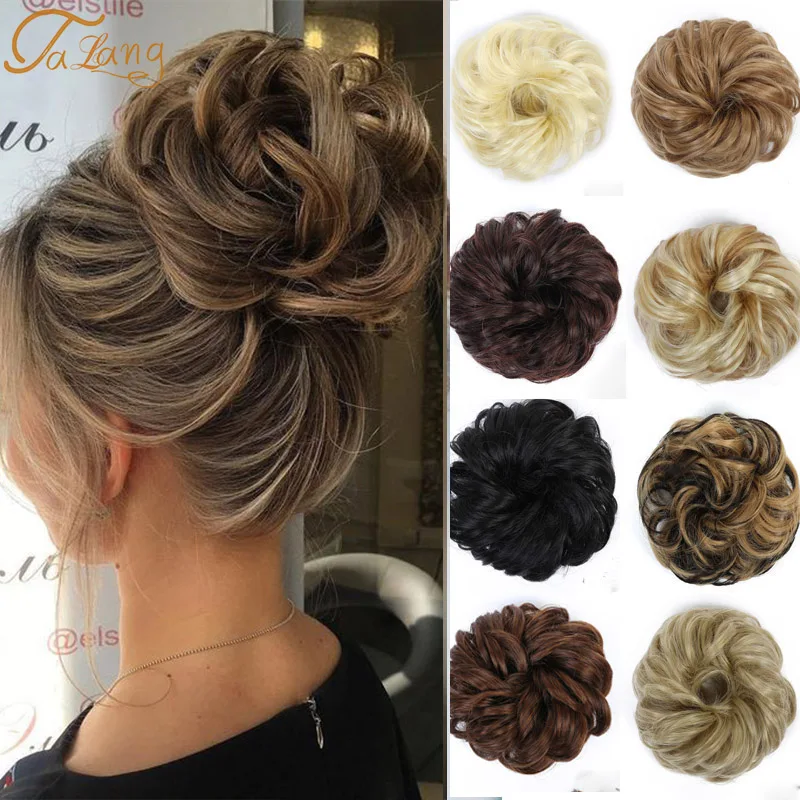 

Волосы TALANG волнистые кудрявые синтетические грязные накладные волосы пучок пончик шиньоны волосы кусок парик шиньон головной убор кольцо