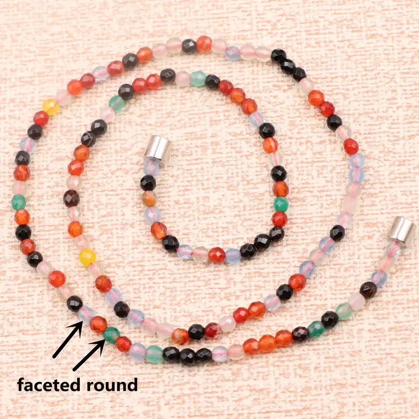 Крошечное ожерелье эффектное женское натуральное Бусы из камня Агата короткая