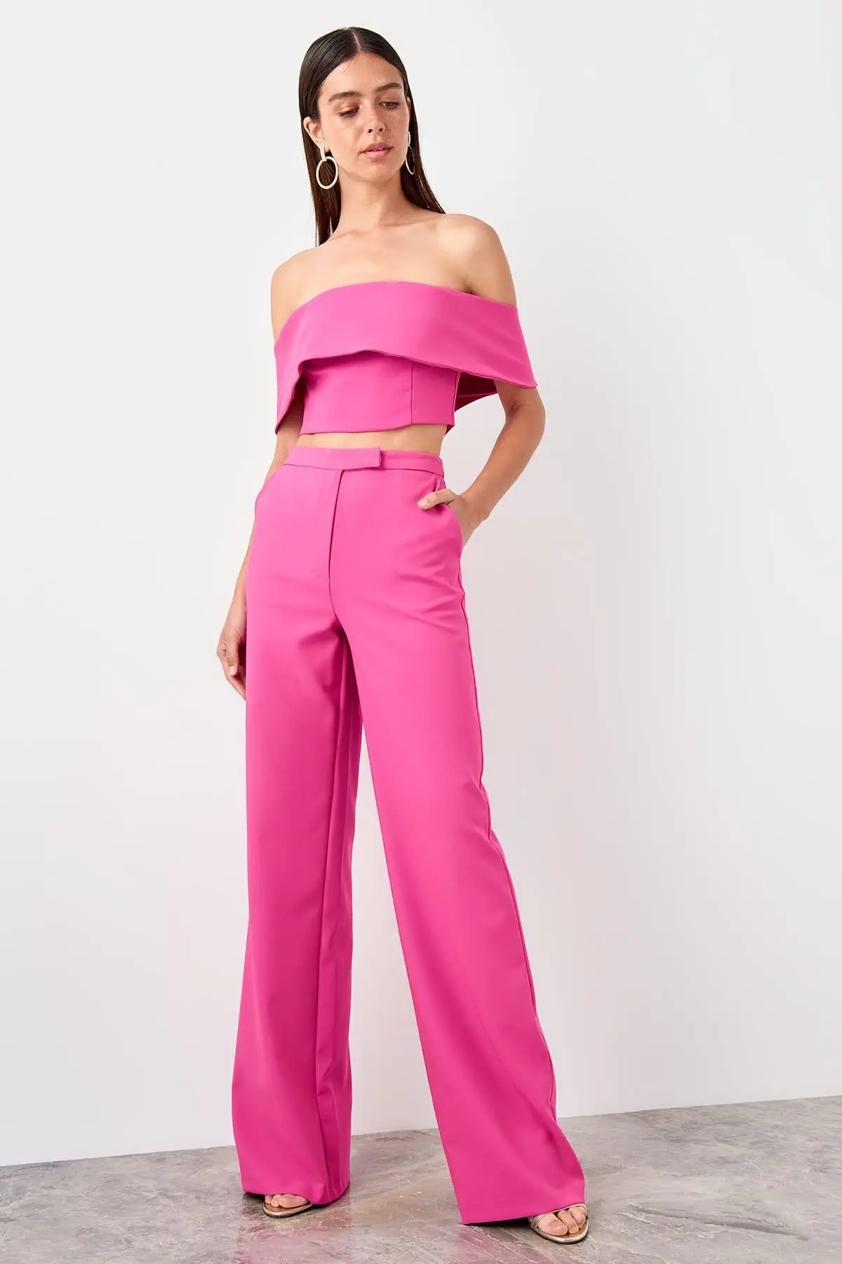 Trendyol фуксия Брюки сигареты TPRSS19PL0145 | Женская одежда
