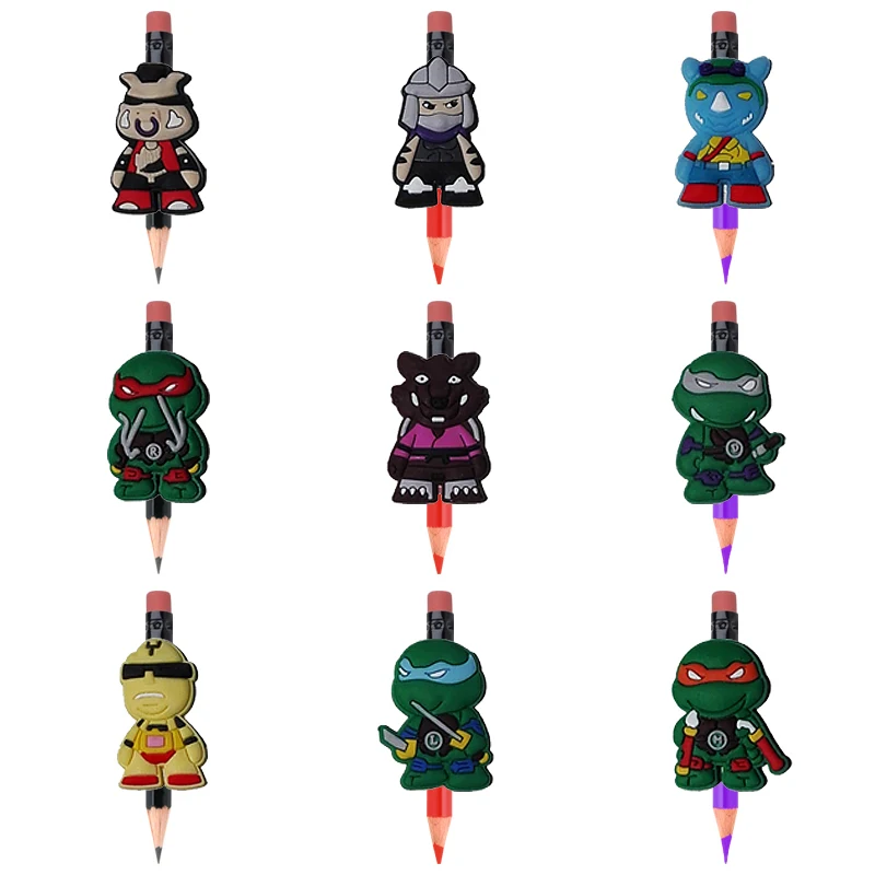 8020A mix100pcs 100 шт./партия, наконечники на карандаш с рисунком из мультфильма «Звездные войны», Игра престолов, украшение для ручки, ручки-карандаши, школьные принадлежности для детей, подарок, вечерние сувениры - Цвет: 8020A mix100pcs