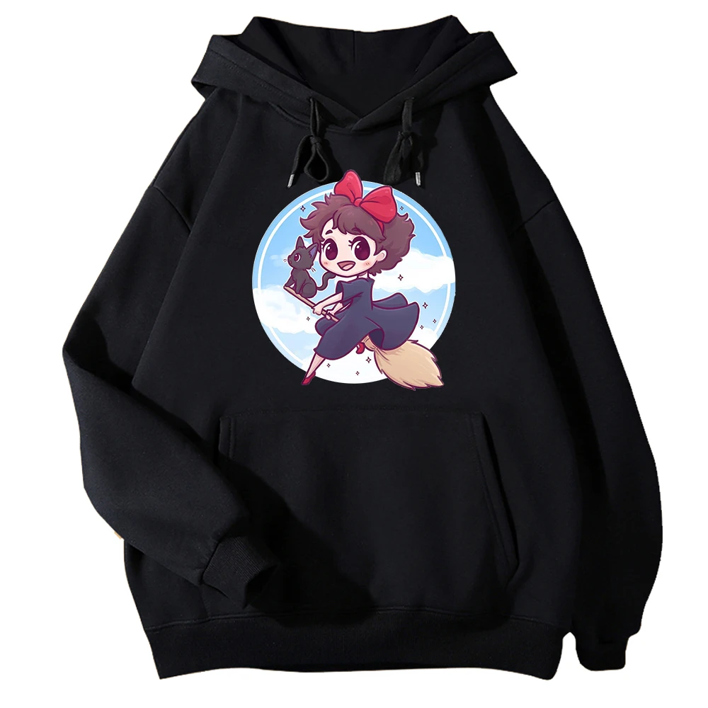 

Anime Kiki's Delivery Service Men Hoodies Casual Fleece Fashion Streetwear Autumn Cartoon Hoodie Hip Hop Fashion Mens Sweatshirt
