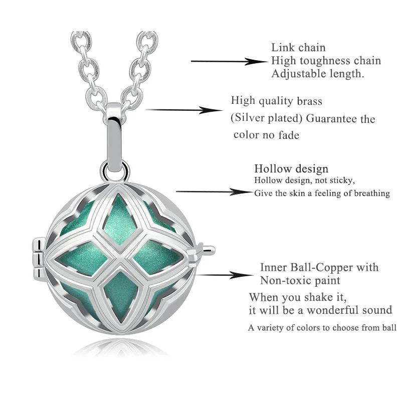 EUDORA 20 мм Цветок полый клетка шарик подвеска цветной для беременности ожерелья