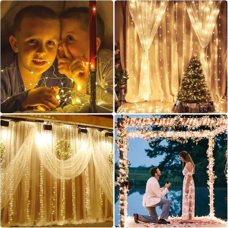СВЕТОДИОДНАЯ Гирлянда-занавес с дистанционным управлением 3 м USB 7 режимов