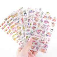 6pcspack kawaii cat flower stickers decor washi scrapbooking diary stamp sticker stationery stick label office school supplies