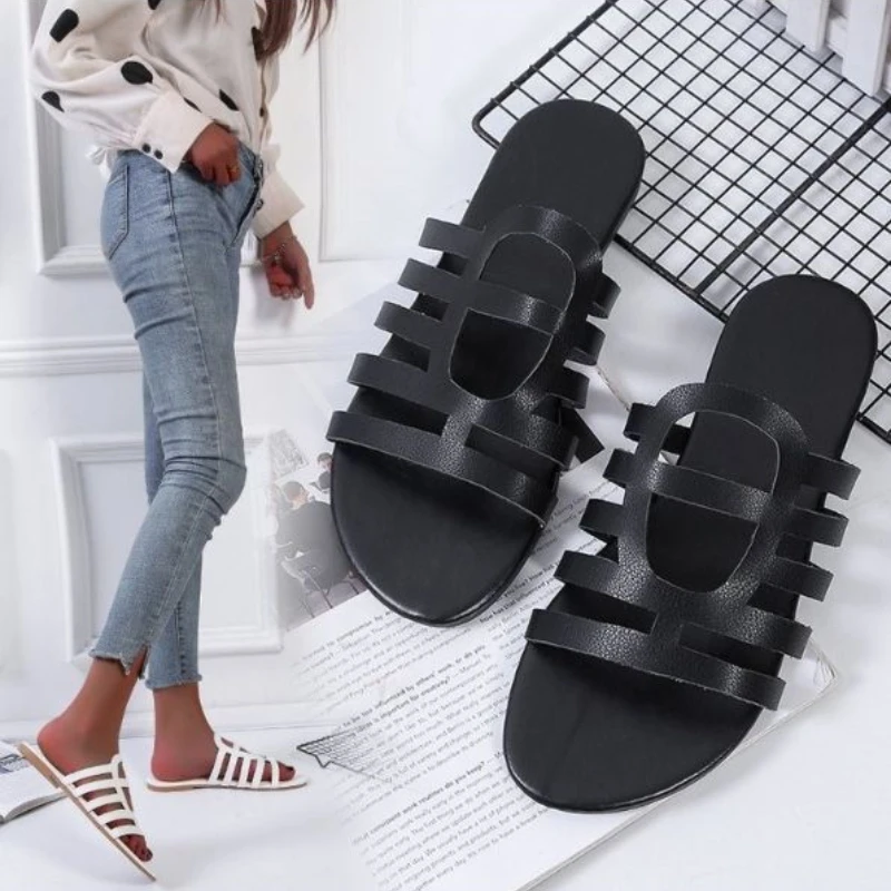 

Women's Shoes Fashion Casual Refreshing Personality Thin Strap Combination Hollow Open Toe Flat Heel Comfortable Sandals 7KG230