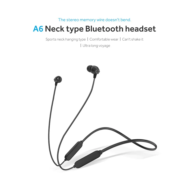 Новинка A6 Bluetooth наушники беспроводные магнитные шейные громкой связи спортивные
