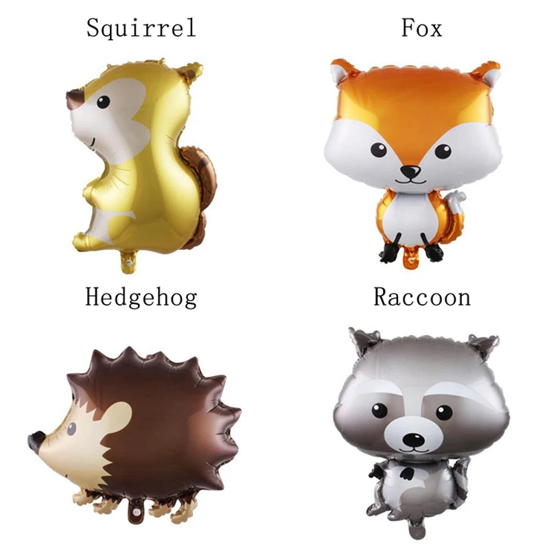 Мультфильм воздушные шары из фольги в виде животного джунгли белка еж лиса енот с