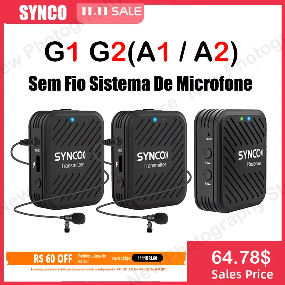 

Беспроводная микрофонная система Synco G1 G2 A1 A2 G1A1 G1A2 G2A1 G2A2 для смартфона ноутбука Dslr планшета видеокамеры