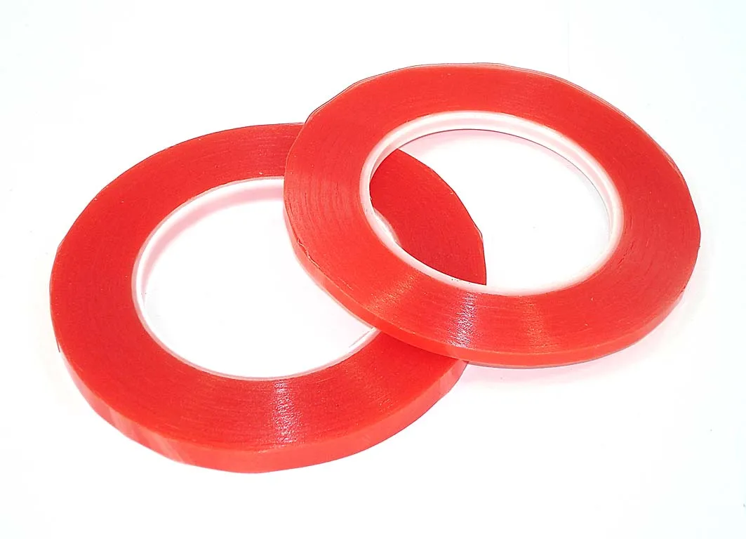 Скотч двусторонний прозрачный 3M с красной защитной лентой ширина 5мм 25м |