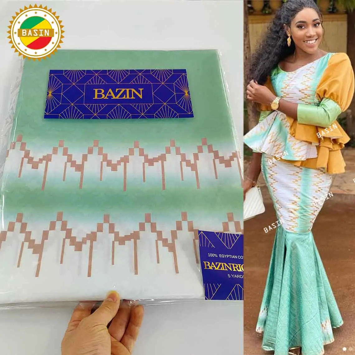 Розово-красный 100% хлопок базин богатый Gextczer для Африканской вечеринки на день