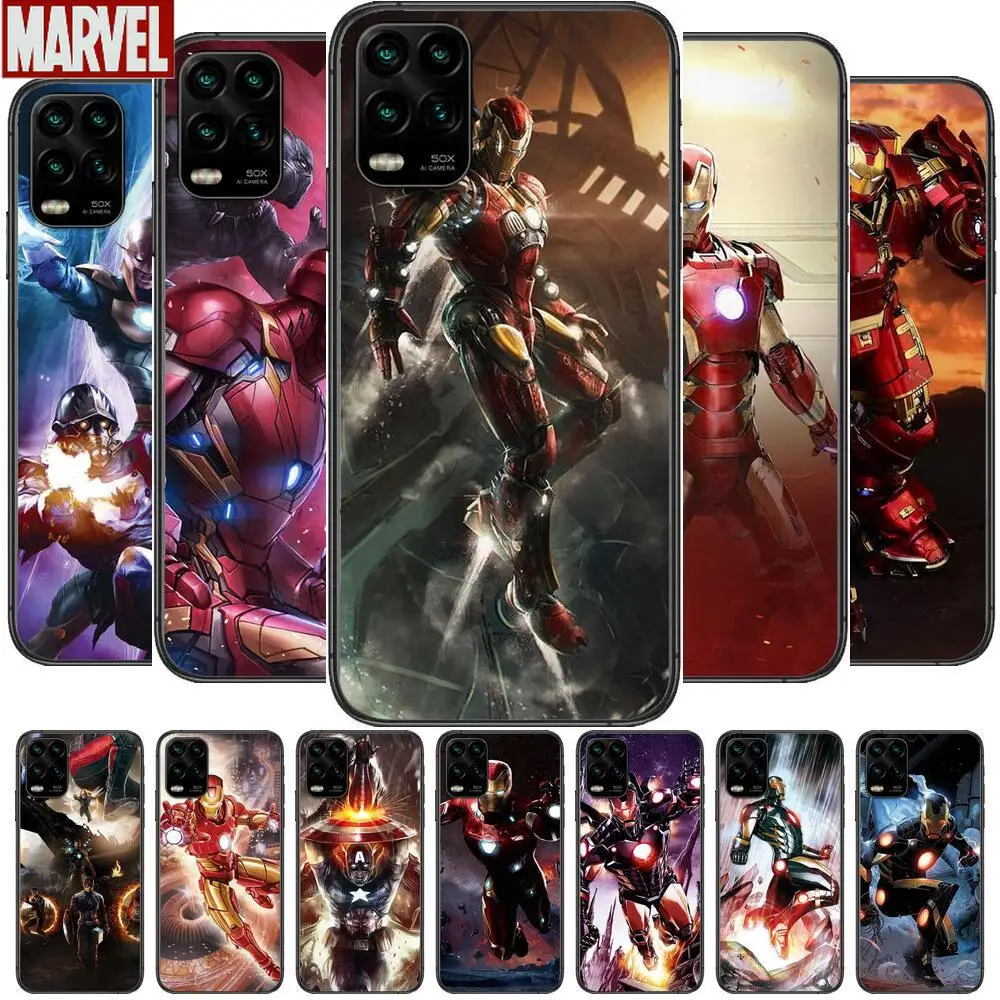 

Marvel Captain America cartoon Phone Case For XiaoMi Redmi Note 11 10 9S 8 7 6 5 A Pro T Y1 Anime Black Cover Silicone Back Pre