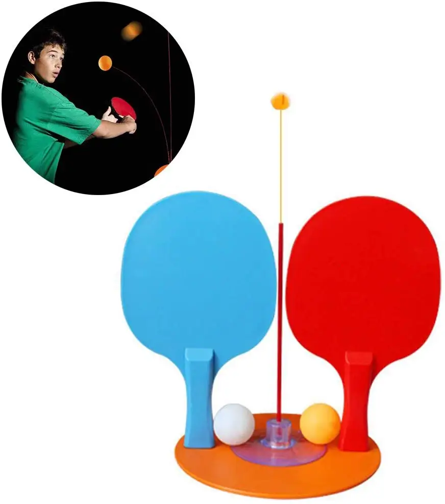 

Kids Table Tennis Training Rackets Set Flexible Exercise Rebound Outdoor Home Toys Sucker Ping Pong Plastic Paddle Accessories