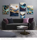 Скандинавский современный абстрактный пейзаж картина горный Восход Холст Картина Осьминог плакаты и принты настенная живопись для домашнего декора