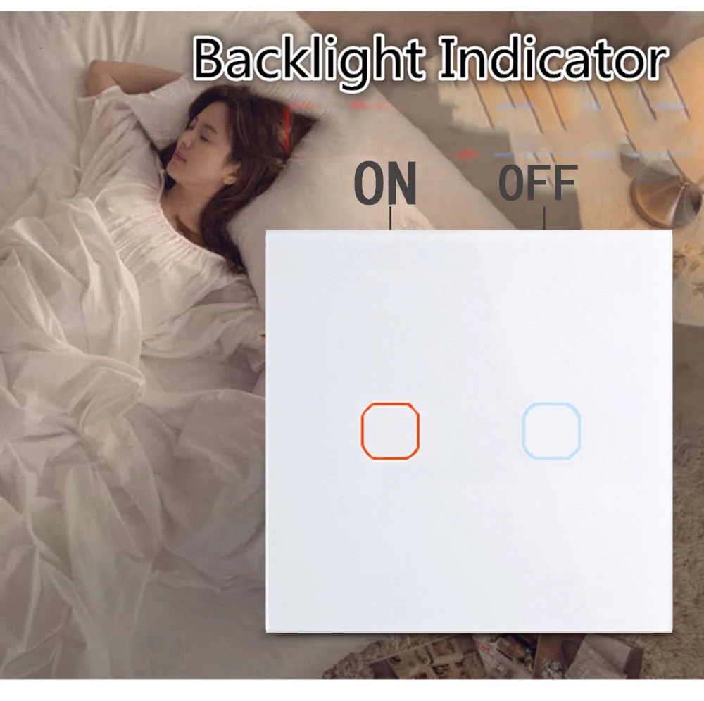 Стандарт ЕС/Великобритании настенный сенсорный выключатель Eruiklink 1 банда/2 банды/3