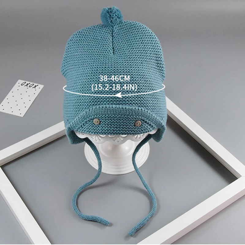 Трикотажная шерстяная детская флуоресцентная шапочка с помпоном теплая мягкая