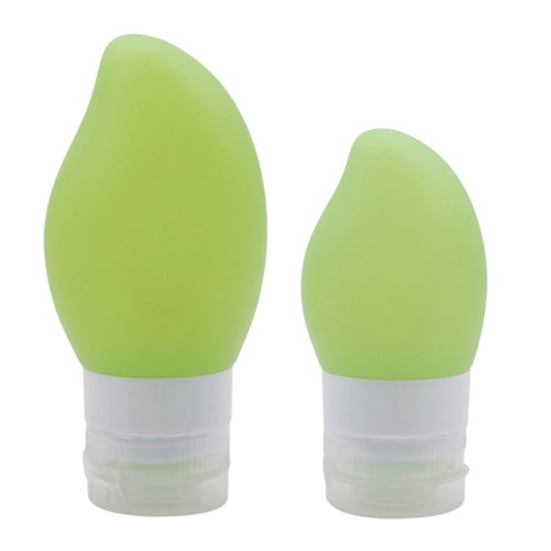 Creative Silicone Bottled Shampoo Shower Gel Portable Travel Empty Bottle Set Gift Mango Shape Cyan Yellow Gradient | Красота и