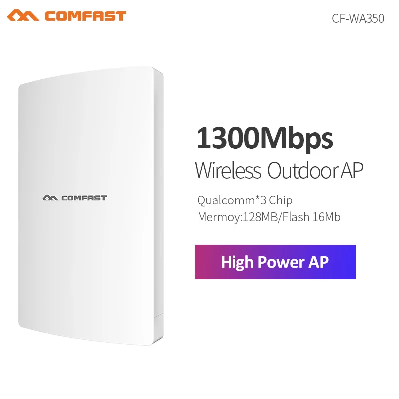 Comfast 1300Mbps Outdoor Wifi Extender Weatherproof Repeater Gigabit router/AP 27dbm 2.4G/5G 11dbi+13dbi Antenna CF-WA350 | Компьютеры и