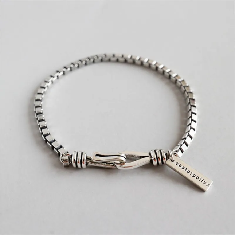

New Style 925 Sterling Silver Retro Bracelet Female Simple Temperament Cold Wind Couple Ladies Bracelet Girlfriends