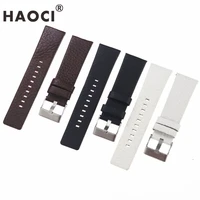 accessories leather lychee strap for diesel 20 22 24 26 27 28 30 32mm dz7313 dz7322 dz7257 watch bracelet bands black brown