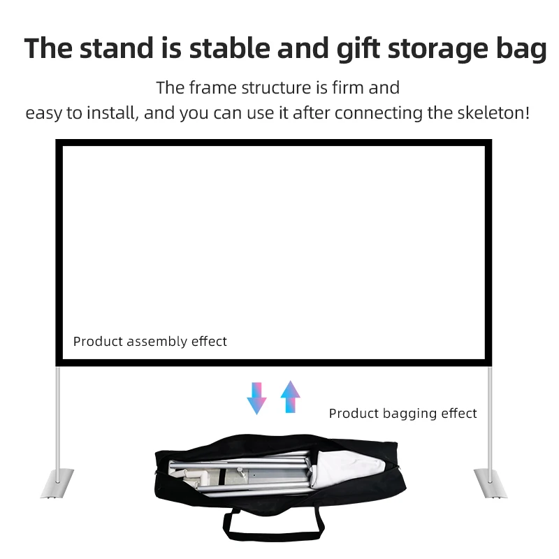 Проектор MIXITO защитный уличный портативный складной экран 16:9 84 100 120 дюйма для дома