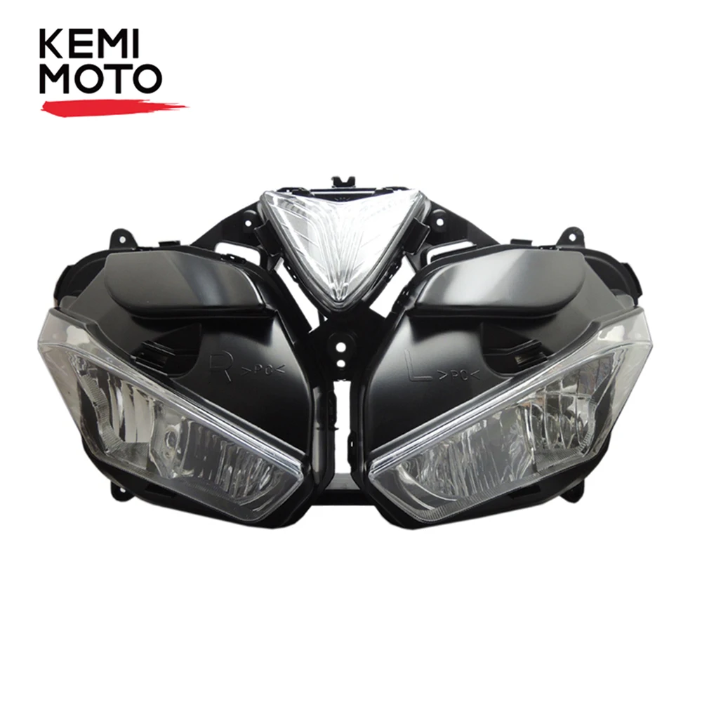 KEMiMOTO головной светильник для YAMAHA YZF R25 R3 Мотоцикл головной светильник лампа в сборе с лампой YZF-R3 YZF-R25 2013