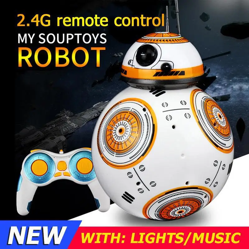 

Обновленный Интеллектуальный радиоуправляемый робот BB 8 2,4g с дистанционным управлением экшн-фигурка робот BB8 Ball Droid игрушки для детей