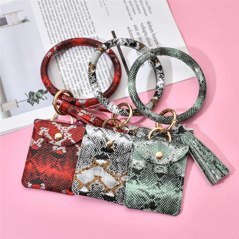 Новый Змеиный узор брелок для карт сумка женщин и мужчин разноцветный кошелек