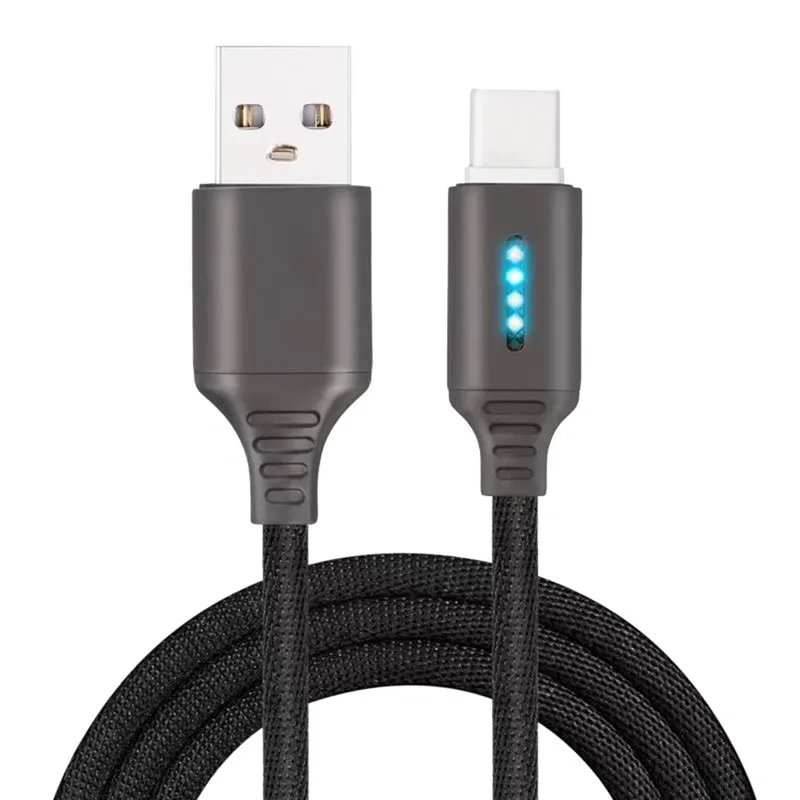 Интеллектуальное отключение питания 1 м USB Type C кабель нейлоновый Быстрая зарядка