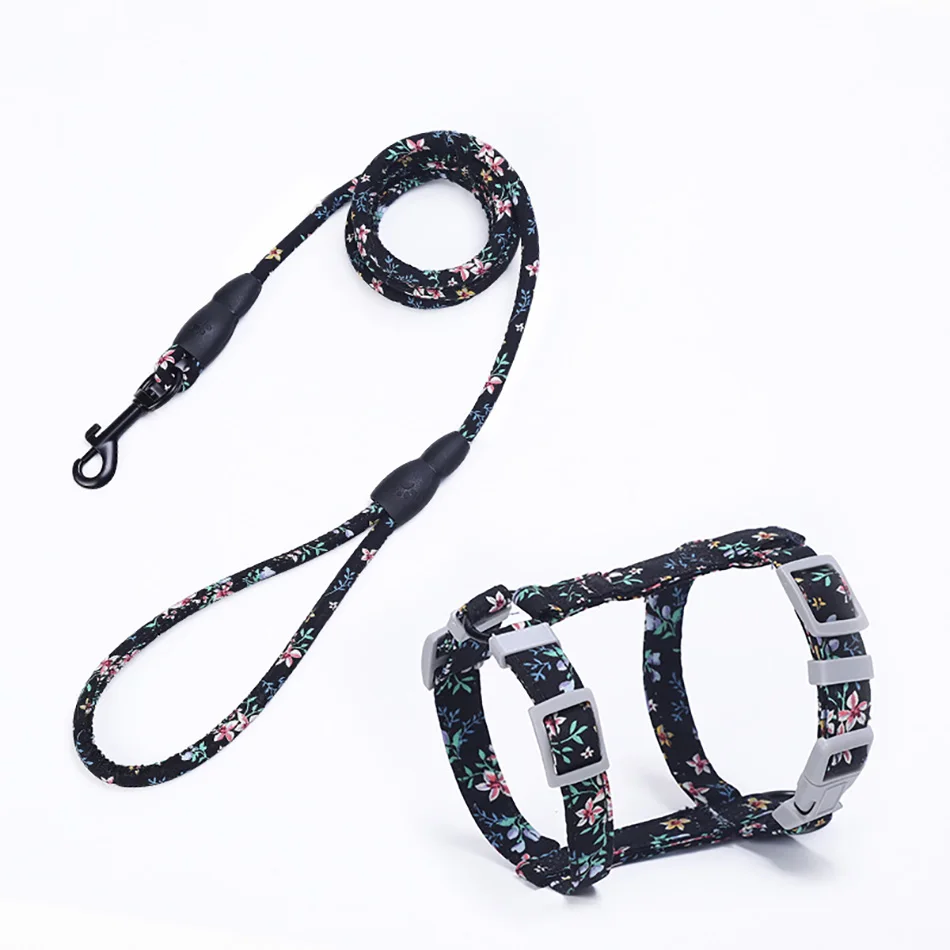 

Adjustable Cat Harness Druable Print Pet Lead Necklace For Kitten Cat Harness And Leash Set Outdoor Walking Rope Vest Chest