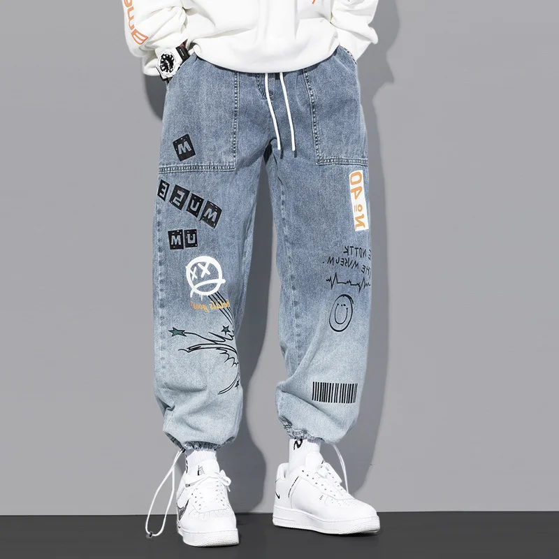 

High quality Fashion Men's Cargo Pants Hip Hop Trend Streetwear Jogging Pants Men Casual Elastic Waist Men Clothing Trousers