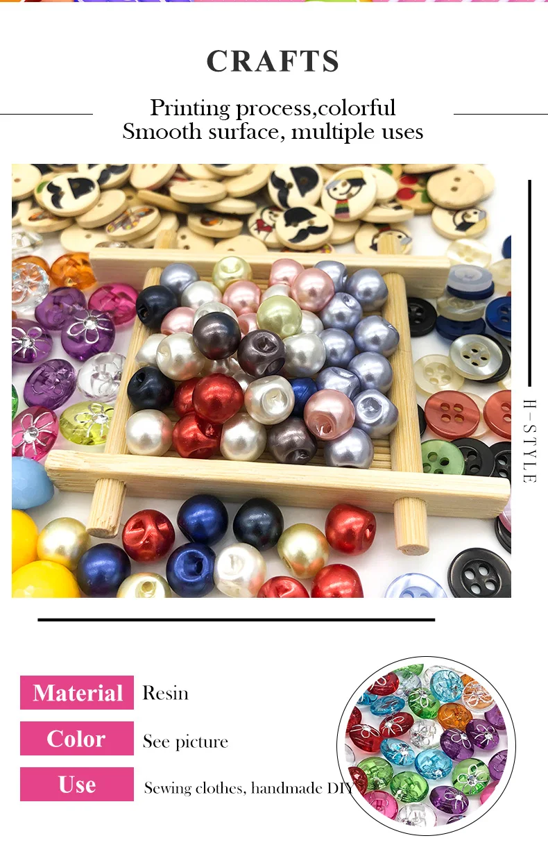 150 Pcs 10-15 mm Resin/Wooden Buttons 2 Holes 15mm Mixed Wood Buttons Sewing Accessories for Clothing Decoration DIY Boxed