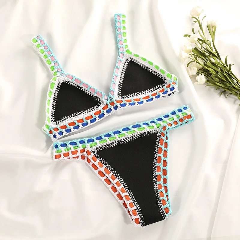 

Miyouj Handwork Bikini 2021 Patchwork Swimwear Women Fashion Biquini Summer Beach Sexy Bikini Set Swim Female Swimsuit Bath Suit