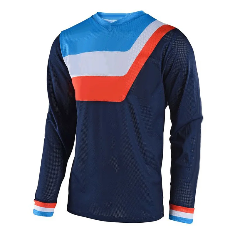 Даунхилл велосипедная Джерси велосипедные синяя рубашка с длинными рукавами