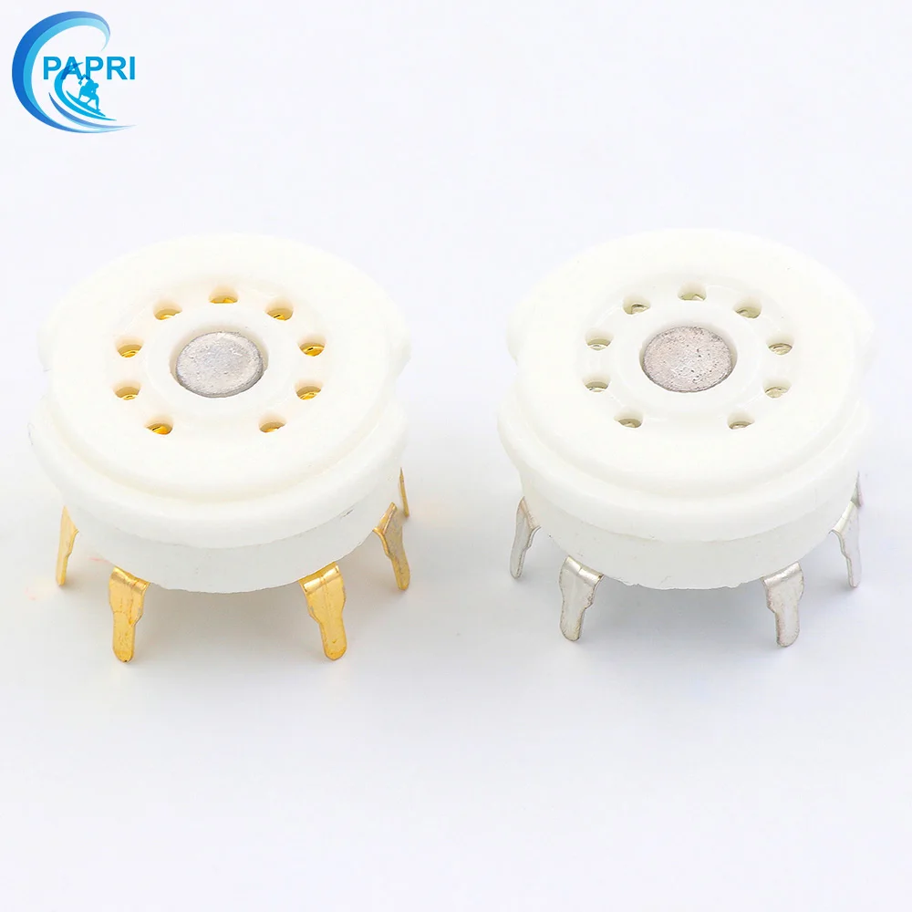 

10 шт. керамические 9-Pin B9A Позолоченные трубки для монтажа печатной платы аудио HIFI DIY домашний усилитель для 12AX7 12AU7 12AT7 EL84 5670 и т. д.