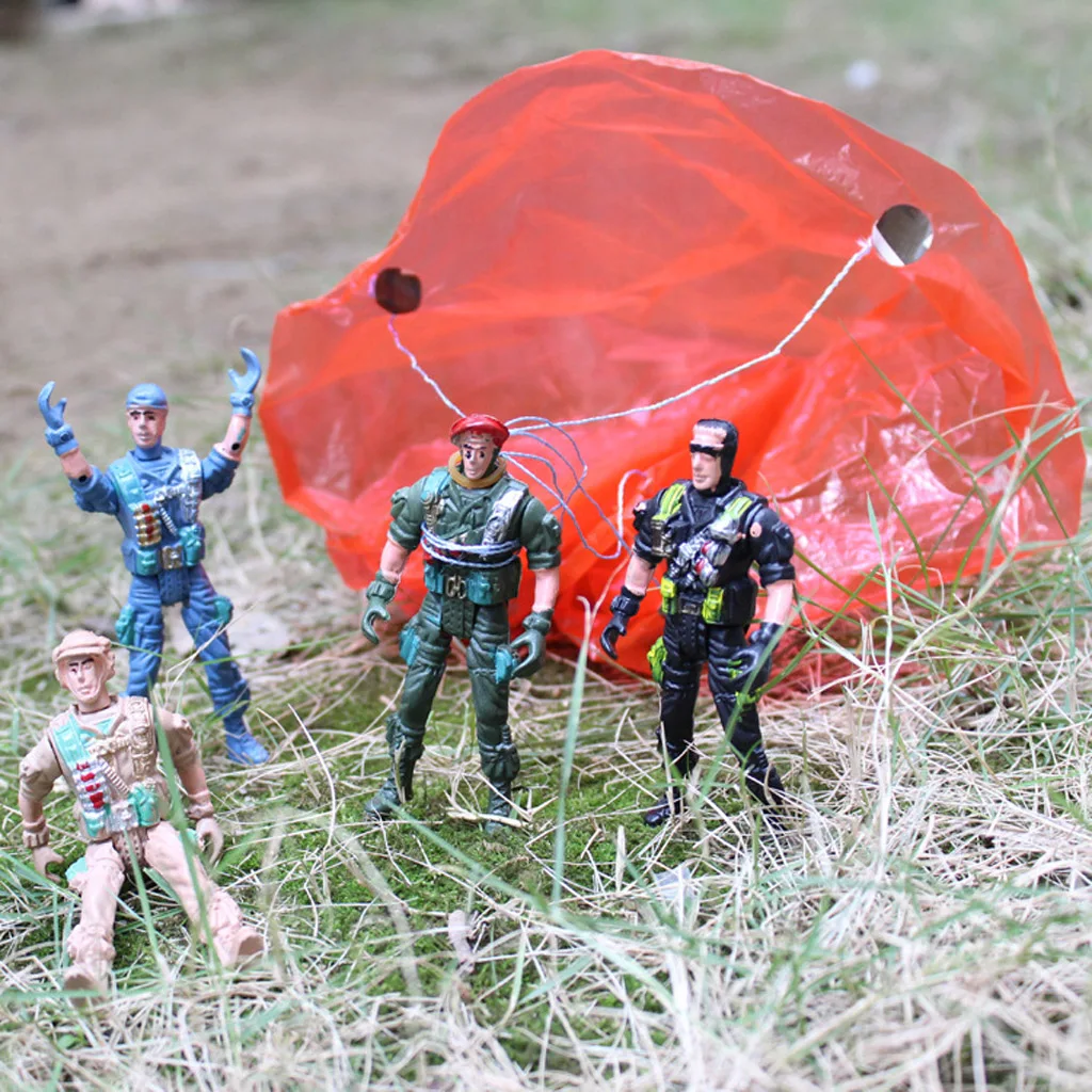 

3.5" Paratroopers Action Figure With Parachute Soldiers Toy - Pack Of 5