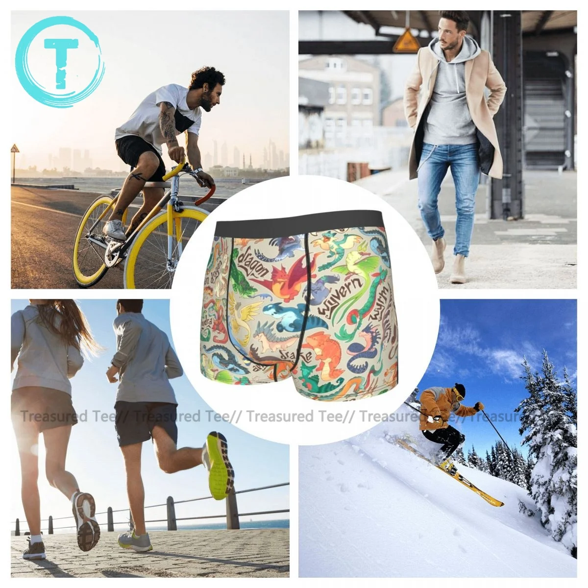 

Dragon Underwear Trenky Polyester Cute Trunk Man Pouch Sublimation Boxer Brief