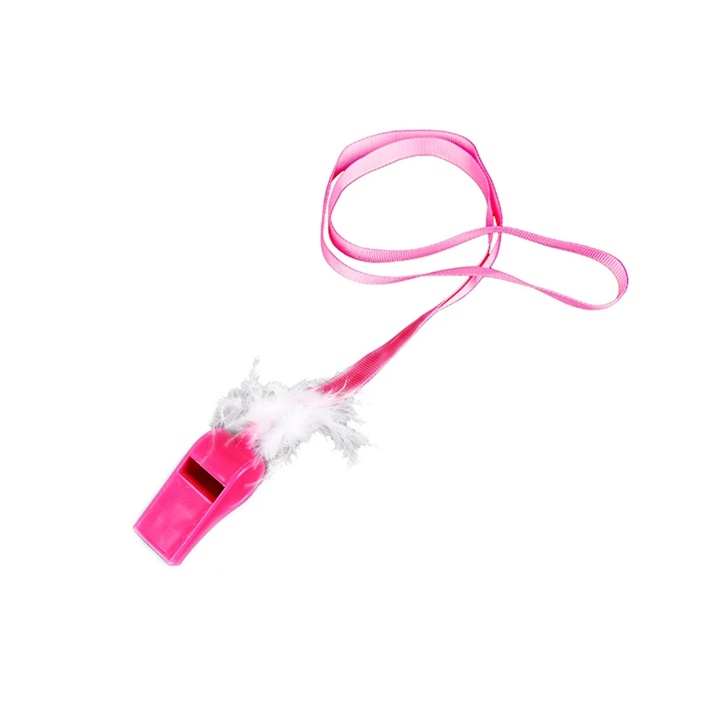 

1pc Hen Party Cheering Props Pink Color Whistle With Feather Noise Maker Whistles For Bachelor Single Party Nice Gift For Kids