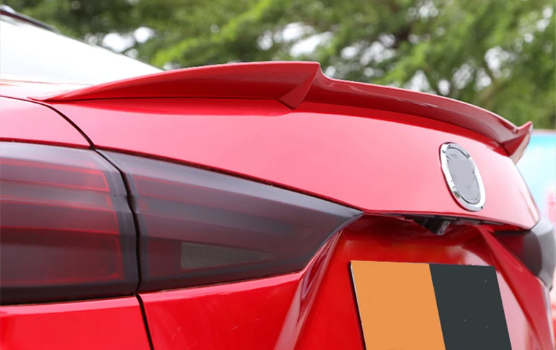 

For Mazda 3 Axela Hatchback 2014-2017 Carbon Fiber look Universal Style Rear Spoiler Tail Trunk Boot Wing Decoration Car Styling