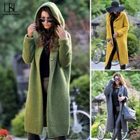 womens sweaters winter 2020 fashionable casual loose sweater female autumn cardigans single breasted puff hooded coat plus size