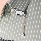 Милая брошь для девочки, японская милая мягкая брошь в виде кошки с жемчугом, новая модная брошь, женская одежда, распродажа от производителя